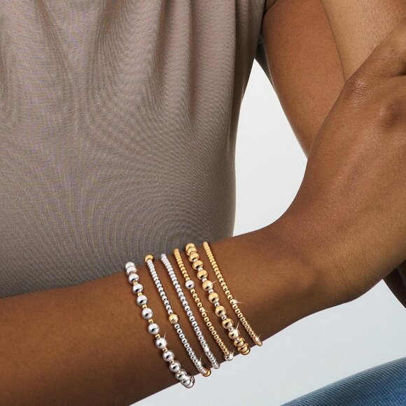 Women's Layered Elastic Stretch Beaded Bracelets Bracelet Set Size of 6.5inch - Picture 9 of 9